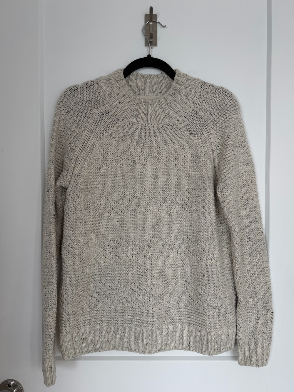 Prana Women's Crewneck Sweater Speckled Knit Oatmeal Size Small
